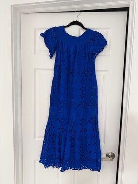Lilly Pulitzer Royal Blue Eyelet Midi Dress